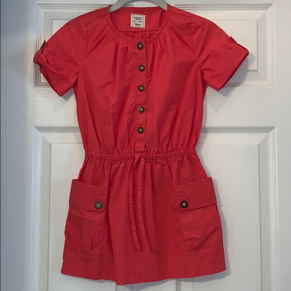 Red/Pink Dress with Buttons